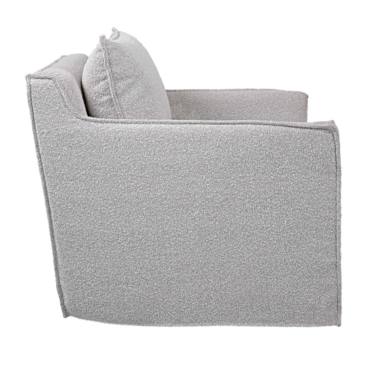   Gray Boucle Slipcover Swivel Chair | Oroa.com