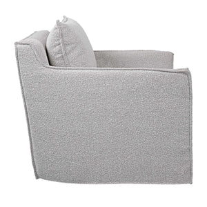   Gray Boucle Slipcover Swivel Chair | Oroa.com