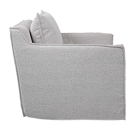 Gray Boucle Slipcover Swivel Chair | Uttermost Welland