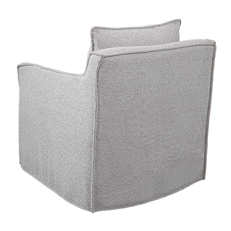 Gray Boucle Slipcover Swivel Chair | Uttermost Welland