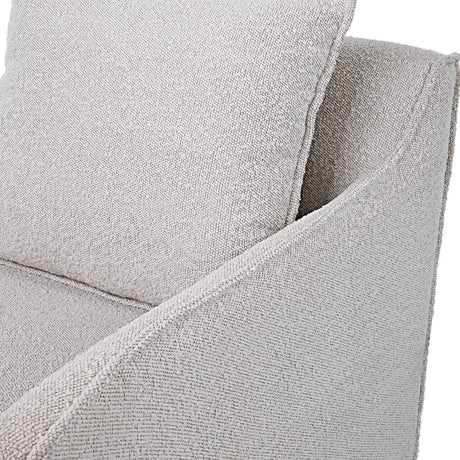 Gray Boucle Slipcover Swivel Chair | Uttermost Welland