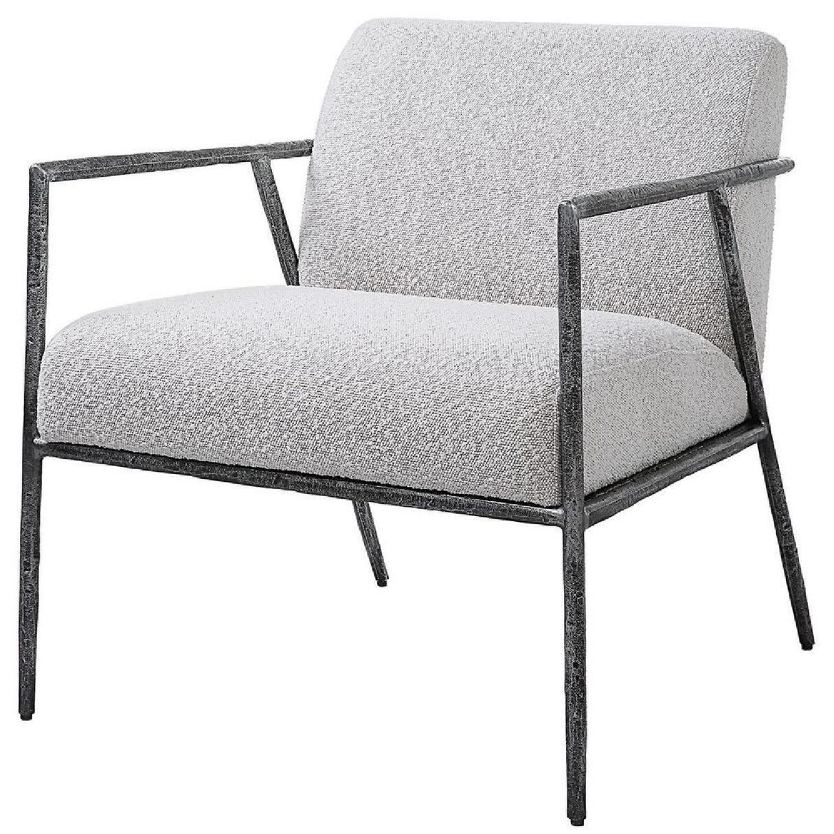   Iron Framed Boucle Lounge Chair | Oroa.com