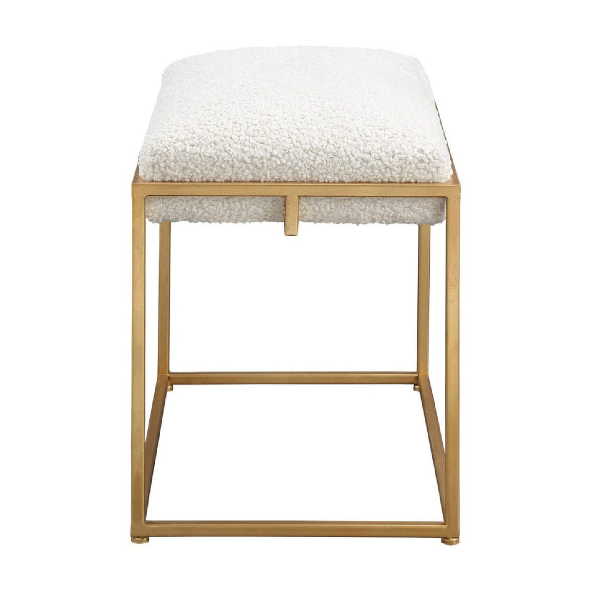  Gold Framed Shearling Bench | Oroa.com