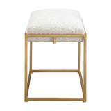 Modern European furniture - Gold Framed Shearling Bench - www.oroa.com
