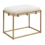 Modern European furniture - Gold Framed Shearling Bench - www.oroa.com