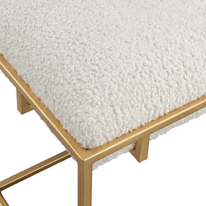   Gold Framed Shearling Bench | Oroa.com