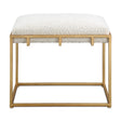 Modern European furniture - Gold Framed Shearling Bench - www.oroa.com