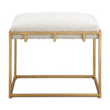 Modern European furniture - Gold Framed Shearling Bench - www.oroa.com