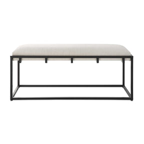 White Waffle Seat Bench by Uttermost Paradox