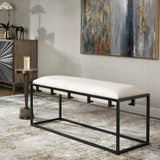 Modern European furniture - White Waffle Seat Bench - www.oroa.com