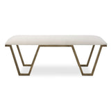 White Textured Fabric Bench | Uttermost Farrah
