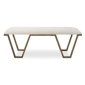   White Textured Fabric Bench | Oroa.com