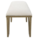 White Textured Fabric Bench | Uttermost Farrah
