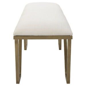   White Textured Fabric Bench | Oroa.com