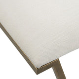 White Textured Fabric Bench | Uttermost Farrah