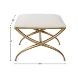 Curved Gold Frame Bench S | Uttermost Crossing