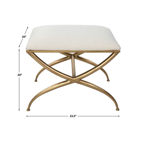 Curved Gold Frame Bench S | Uttermost Crossing