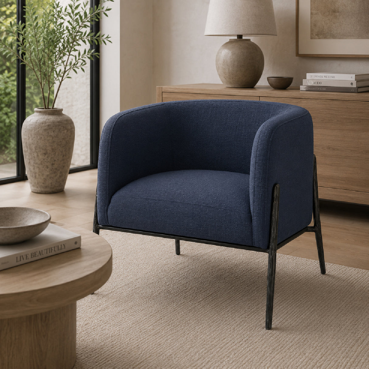   Barrel-Back Scandinavian Accent Chair | Oroa.com