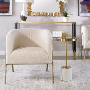   White Shearling Accent Chair | Oroa.com