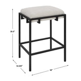 Modern European furniture - White Fabric Seat Counter Stool - www.oroa.com