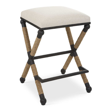 Modern European furniture - Cream Cotton Counter Stool - www.oroa.com