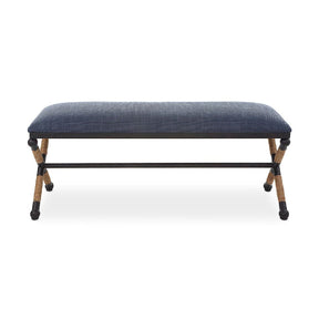 Blue Cotton Blend Bench by Uttermost Firth