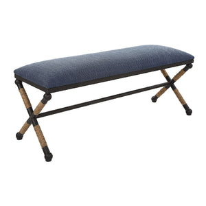  Blue Cotton Blend Bench | Oroa.com
