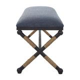 Modern European furniture - Blue Cotton Blend Bench - www.oroa.com