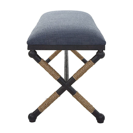 Modern European furniture - Blue Cotton Blend Bench - www.oroa.com