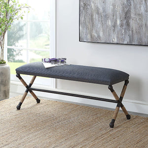   Blue Cotton Blend Bench | Oroa.com