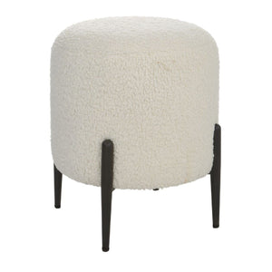   White Shearling Ottoman | Oroa.com