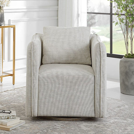 Flanged Edge Swivel Chair | Uttermost Corben