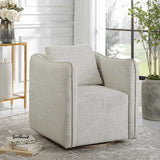 Flanged Edge Swivel Chair | Uttermost Corben