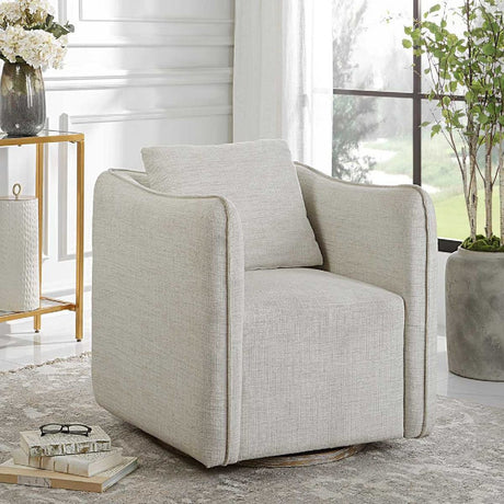 Flanged Edge Swivel Chair | Uttermost Corben