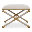 Modern European furniture - Gold Framed White Bench S - www.oroa.com