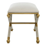 Modern European furniture - Gold Framed White Bench S - www.oroa.com