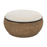 Braided Straw Round Ottoman | Uttermost  Island