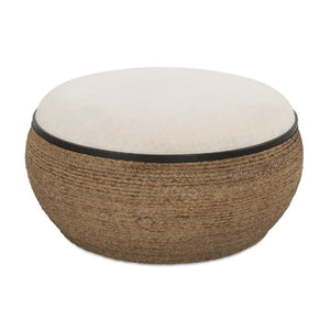   Braided Straw Round Ottoman | Oroa.com