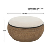 Braided Straw Round Ottoman | Uttermost  Island