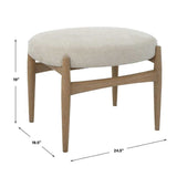 Modern European furniture - Oak Base White Fabric Bench S - www.oroa.com