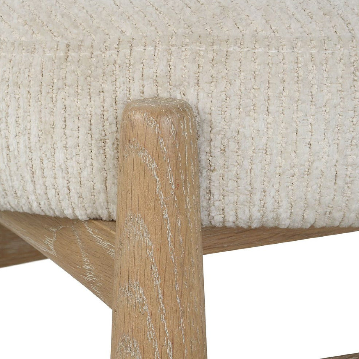   Oak Base White Fabric Bench S | Oroa.com