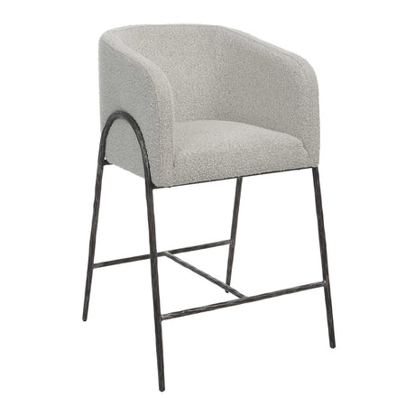 Modern European furniture - Barrel-Back Boucle Counter Stool - www.oroa.com
