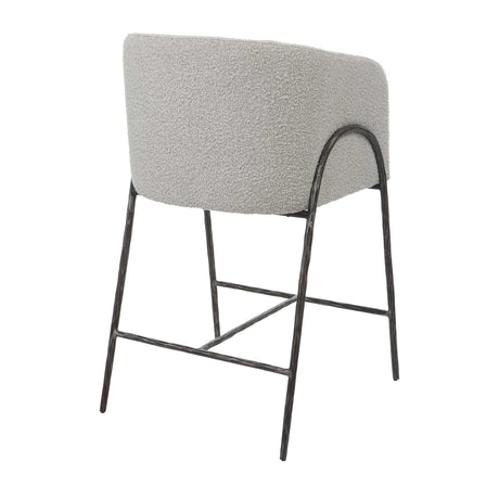 Modern European furniture - Barrel-Back Boucle Counter Stool - www.oroa.com
