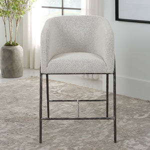   Barrel-Back Boucle Counter Stool | Oroa.com