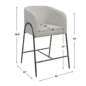   Barrel-Back Boucle Counter Stool | Oroa.com