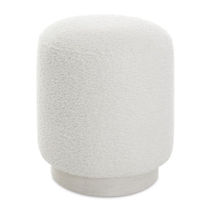   White Shearling Ottoman | Oroa.com