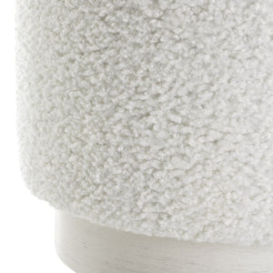   White Shearling Ottoman | Oroa.com
