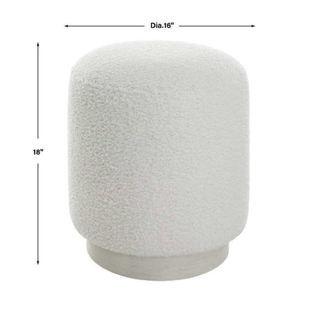 Modern European furniture - White Shearling Ottoman - www.oroa.com