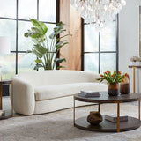 Modern European furniture - White Shearling Curved Sofa - www.oroa.com