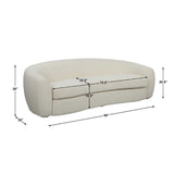 Modern European furniture - White Shearling Curved Sofa - www.oroa.com